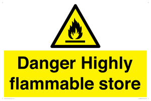 Danger Highly flammable store sign